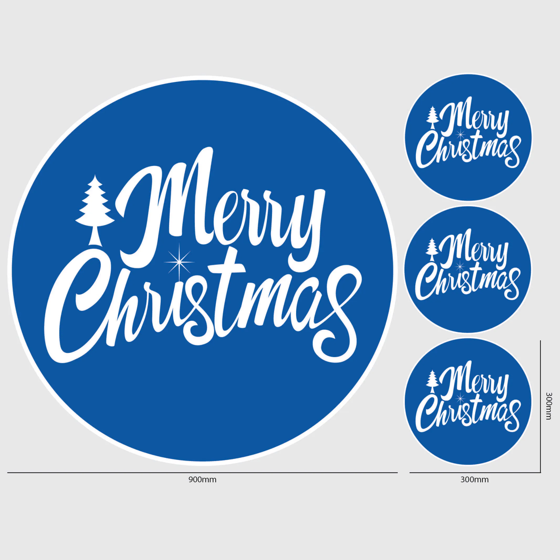 Merry Christmas Window Sticker - Circle