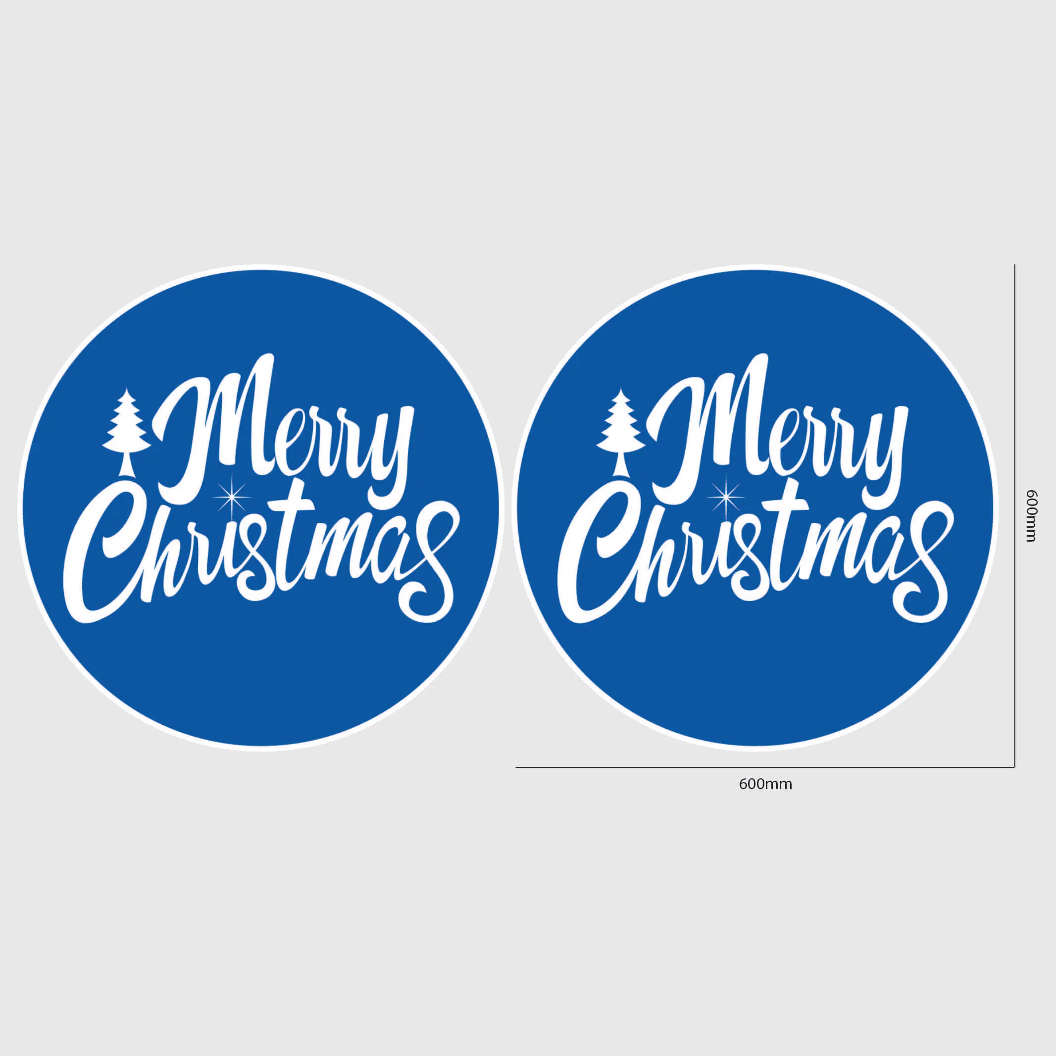 Merry Christmas Window Sticker - Circle