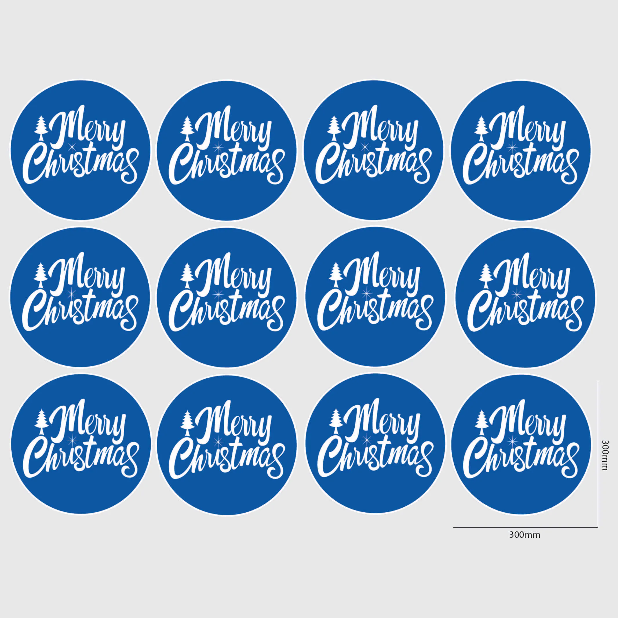 Merry Christmas Window Sticker - Circle
