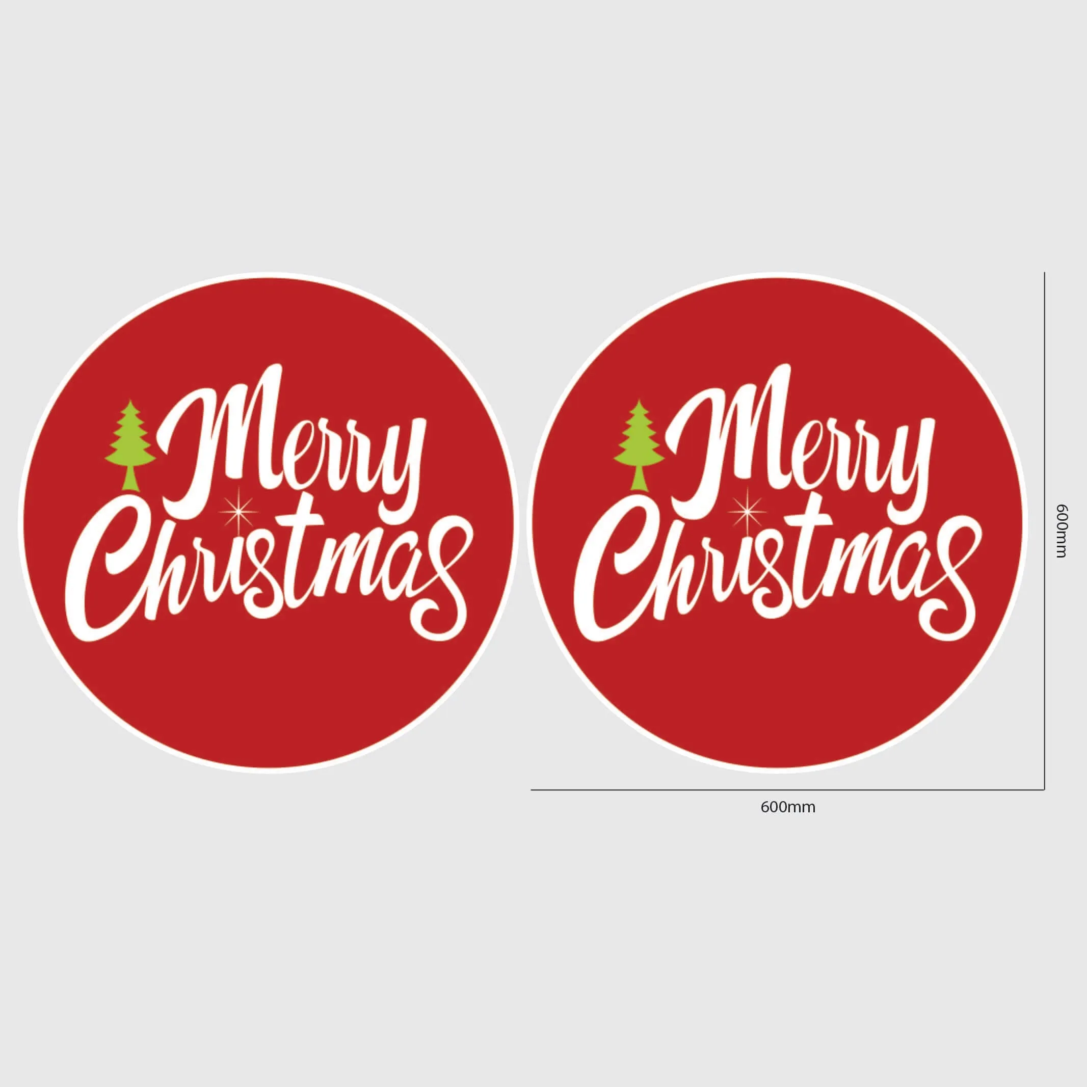 Merry Christmas Window Sticker - Circle