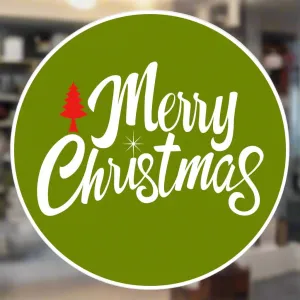 Merry Christmas Window Sticker - Circle