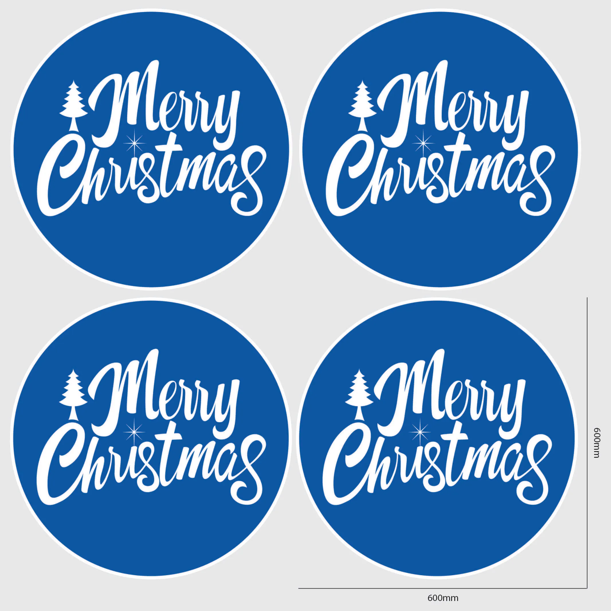 Merry Christmas Window Sticker - Circle