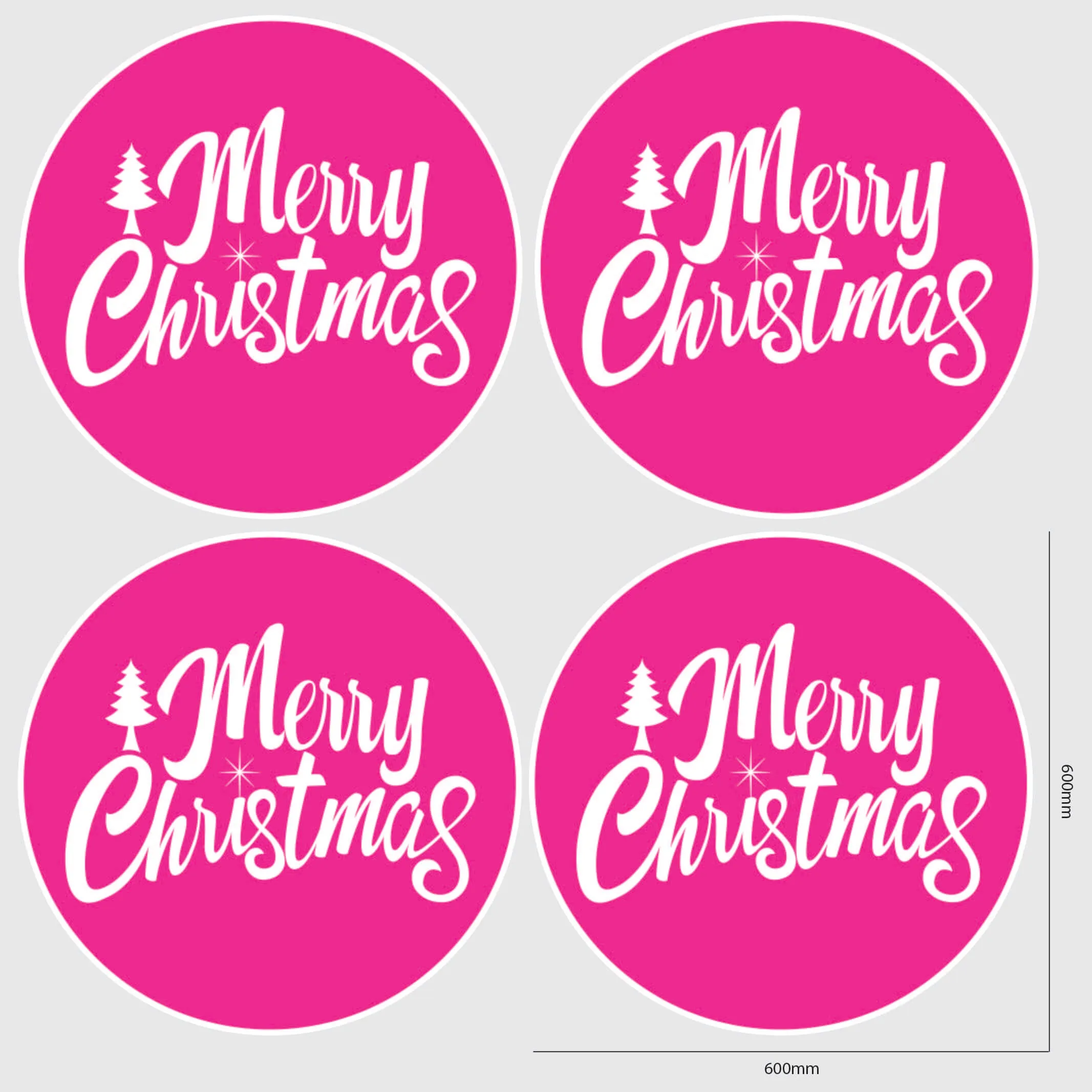 Merry Christmas Window Sticker - Circle