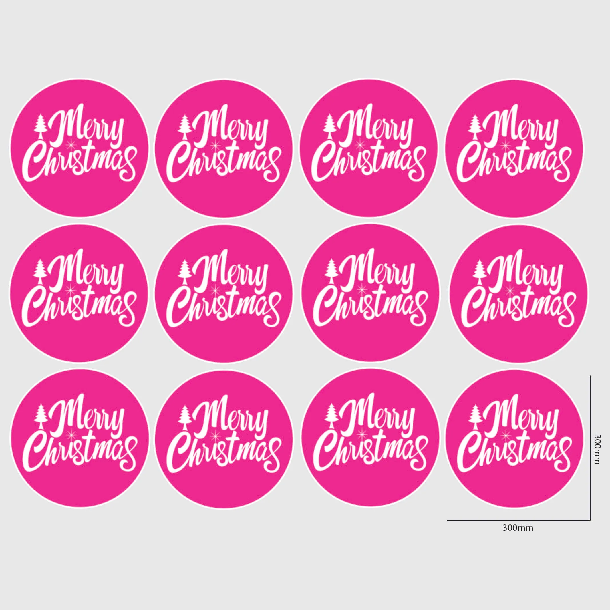 Merry Christmas Window Sticker - Circle