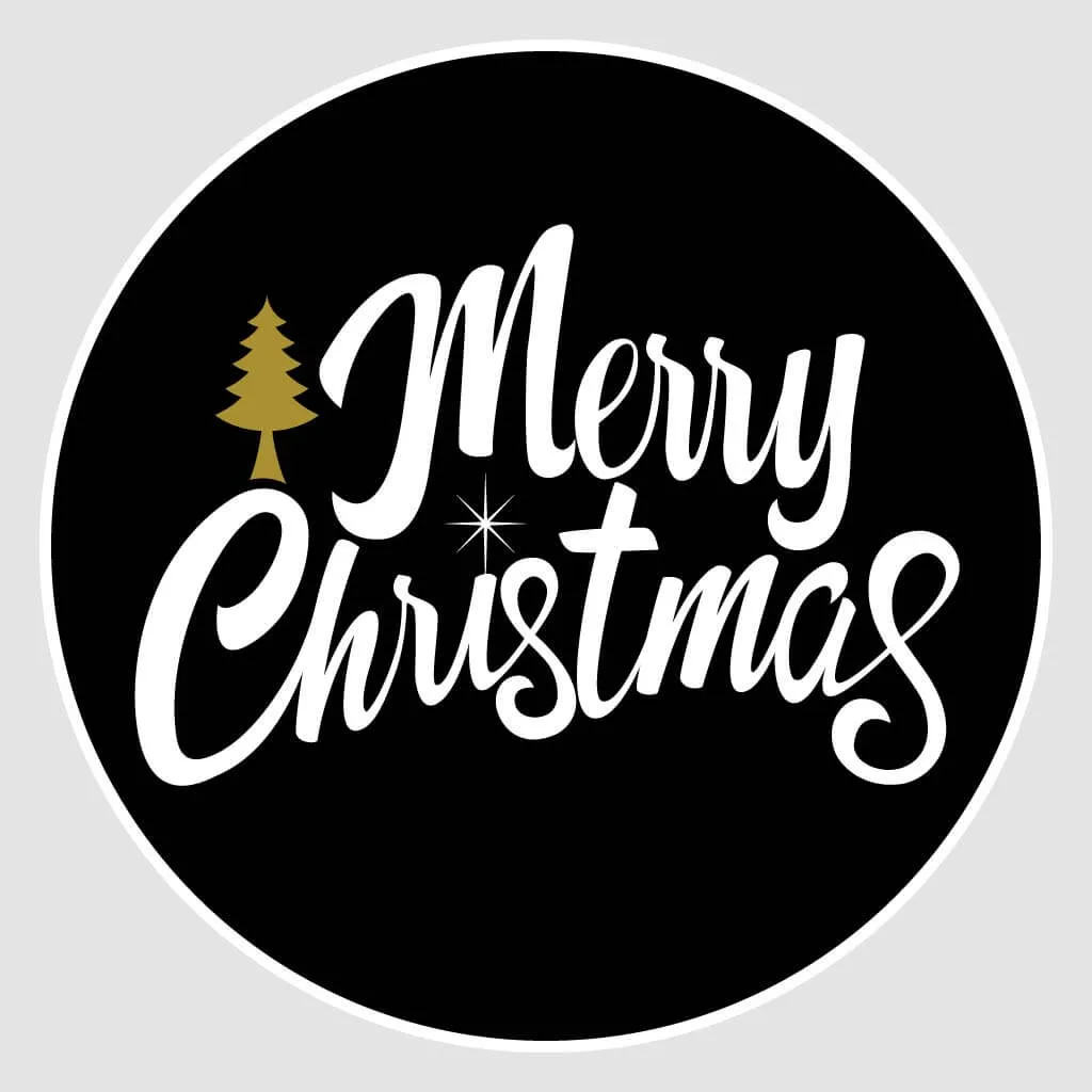 Merry Christmas Window Sticker - Circle