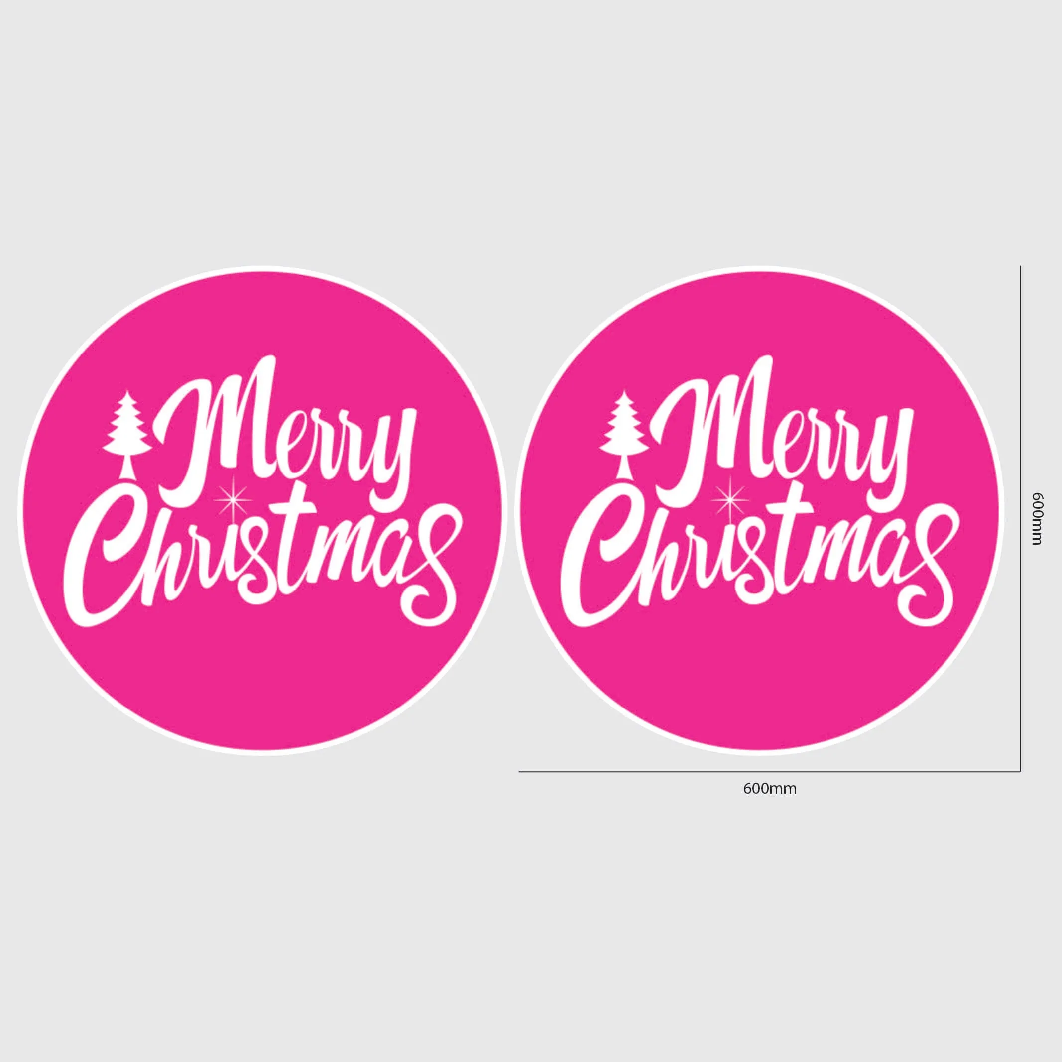 Merry Christmas Window Sticker - Circle