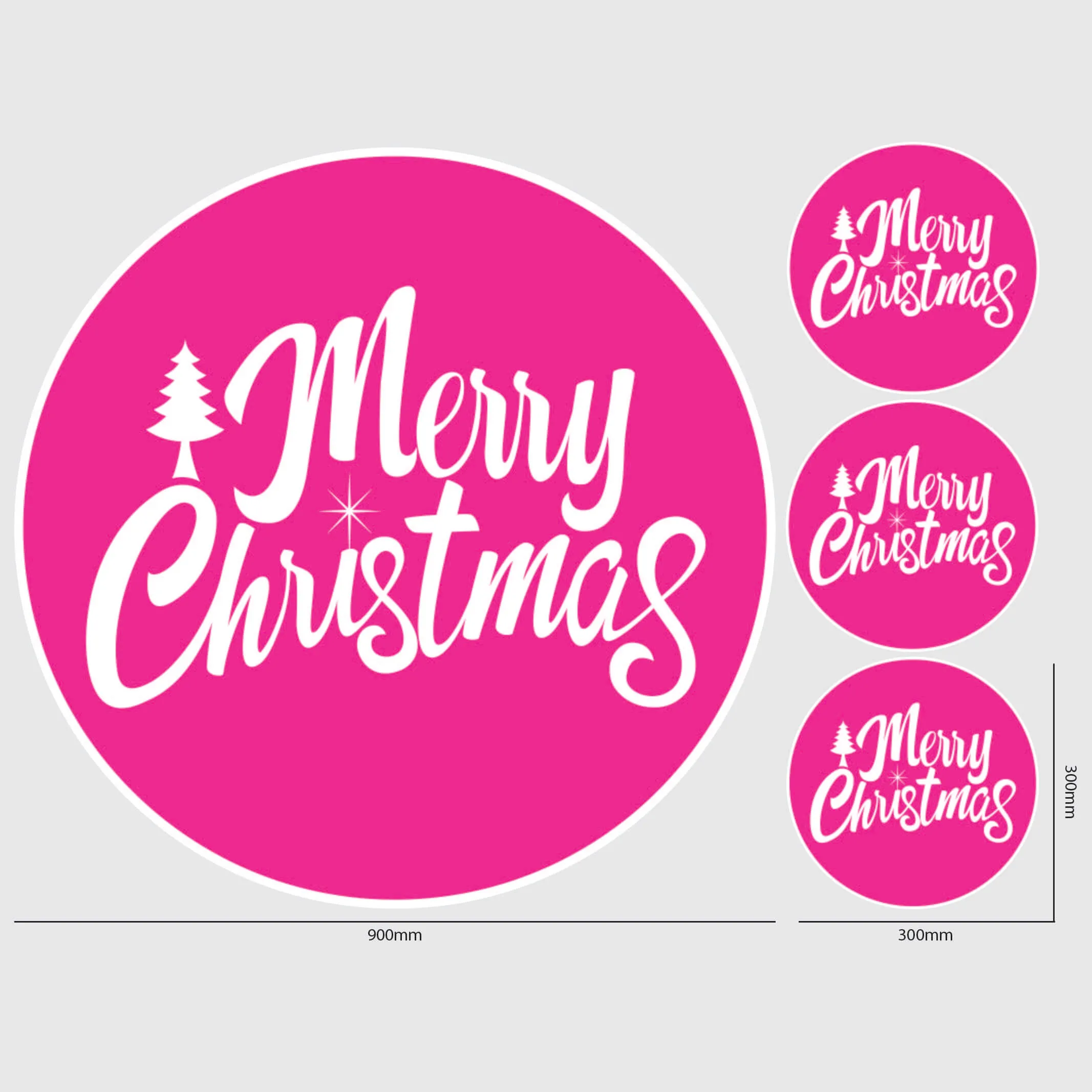 Merry Christmas Window Sticker - Circle