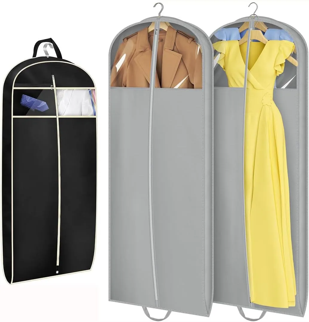 MISSLO 43" Gusseted Travel Garment Bag Bundle with 65" Foldable Garment Bags for Travel