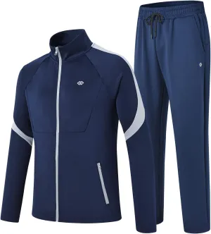 MoFiz Men's Tracksuits Set Long Sleeve Causal Full Zip Running Sports Sweatsuit For Men 2 Piece Outfits
