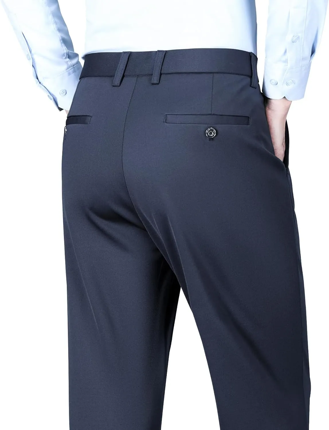 Mylldey Men's Regular Fit Dress Pants Casual Business Flat Front Mens Wrinkle Free Comfort Stretch Pants
