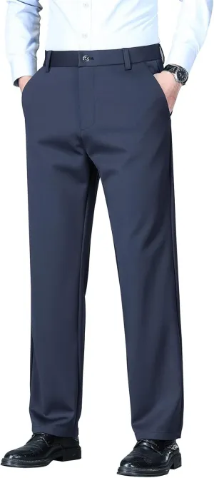 Mylldey Men's Regular Fit Dress Pants Casual Business Flat Front Mens Wrinkle Free Comfort Stretch Pants
