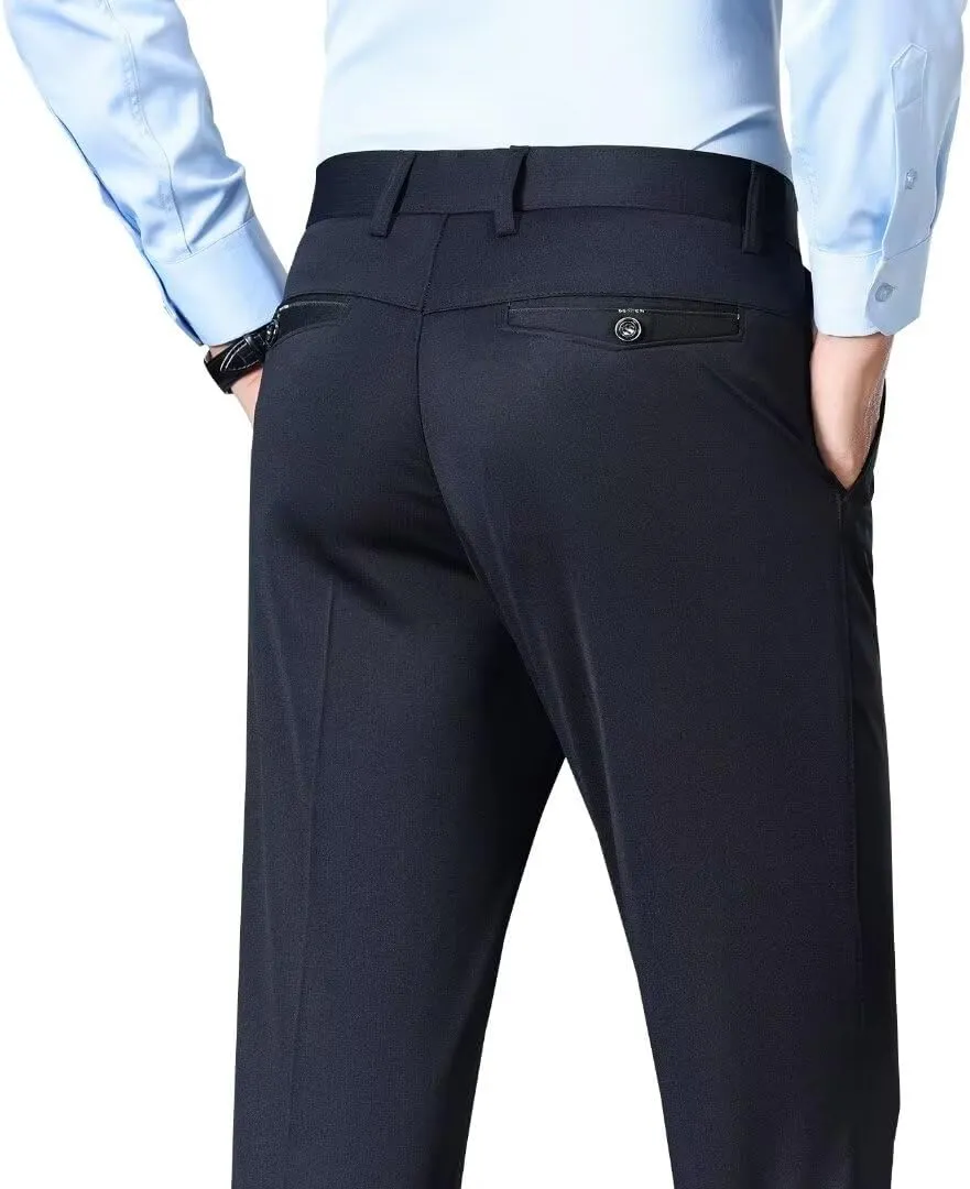 Mylldey Mens Slim Fit Dress Pants Casual Business Flat Front Lightweight Wrinkle Free Comfort Stretch Dress Pants