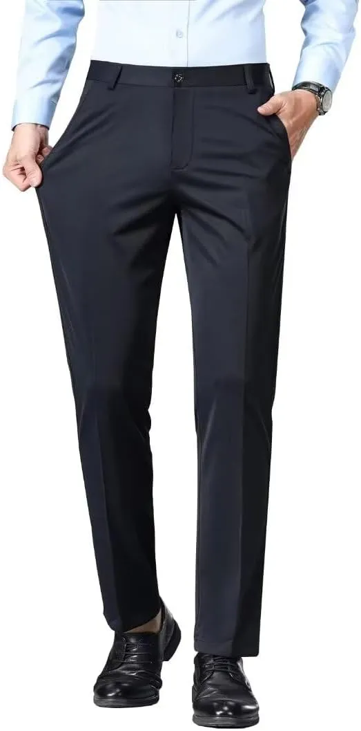 Mylldey Mens Slim Fit Dress Pants Casual Business Flat Front Lightweight Wrinkle Free Comfort Stretch Dress Pants