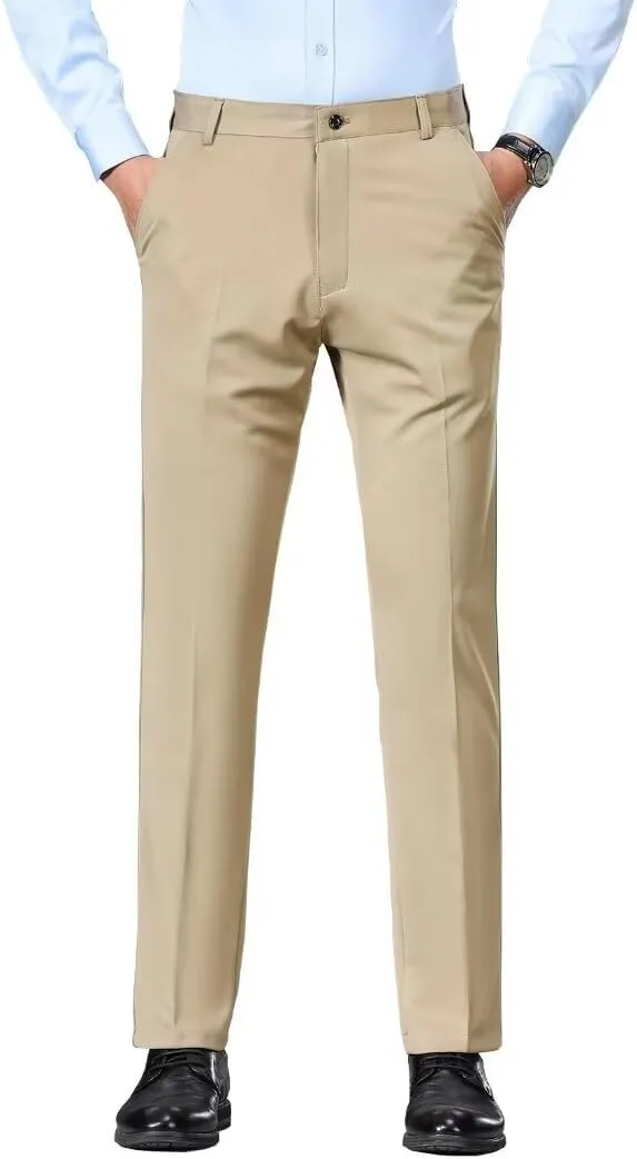 Mylldey Mens Slim Fit Dress Pants Casual Business Flat Front Lightweight Wrinkle Free Comfort Stretch Dress Pants