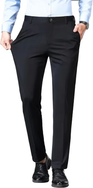 Mylldey Mens Slim Fit Dress Pants Casual Business Flat Front Lightweight Wrinkle Free Comfort Stretch Dress Pants