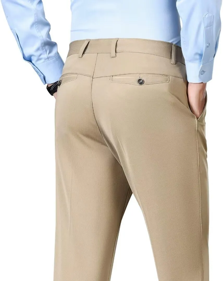 Mylldey Mens Slim Fit Dress Pants Casual Business Flat Front Lightweight Wrinkle Free Comfort Stretch Dress Pants