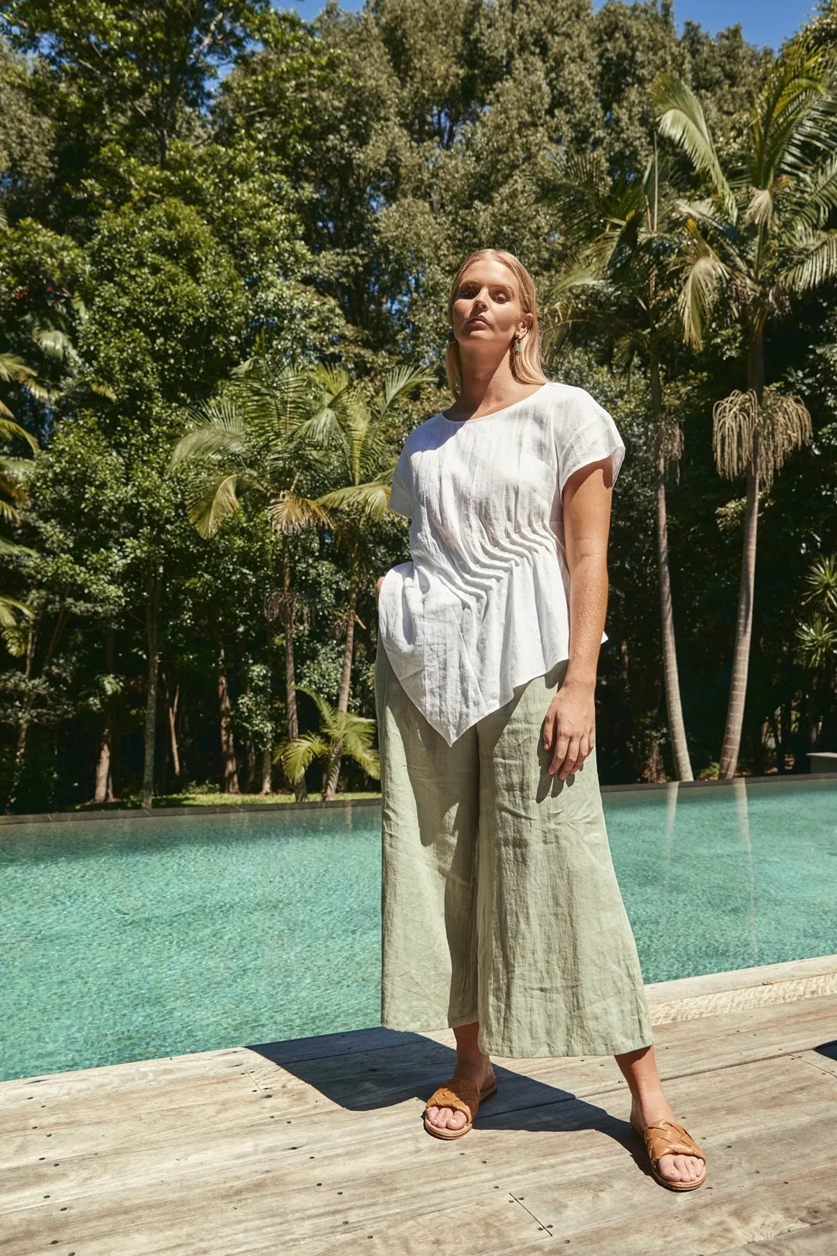 NALA RUCHED TOP - SALT