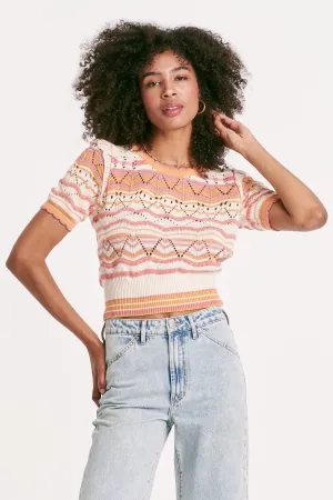Neve Short Sleeve Flutter Detail Top