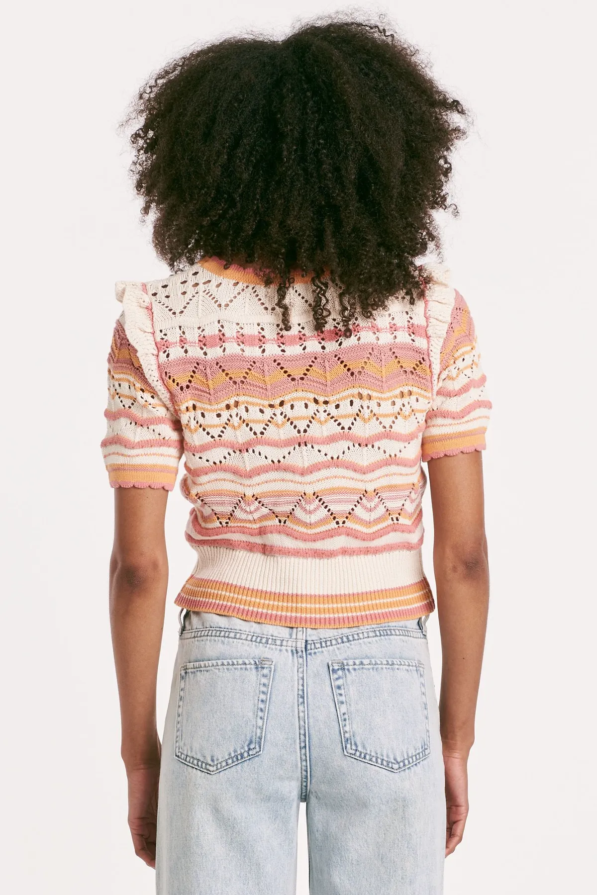 Neve Short Sleeve Flutter Detail Top