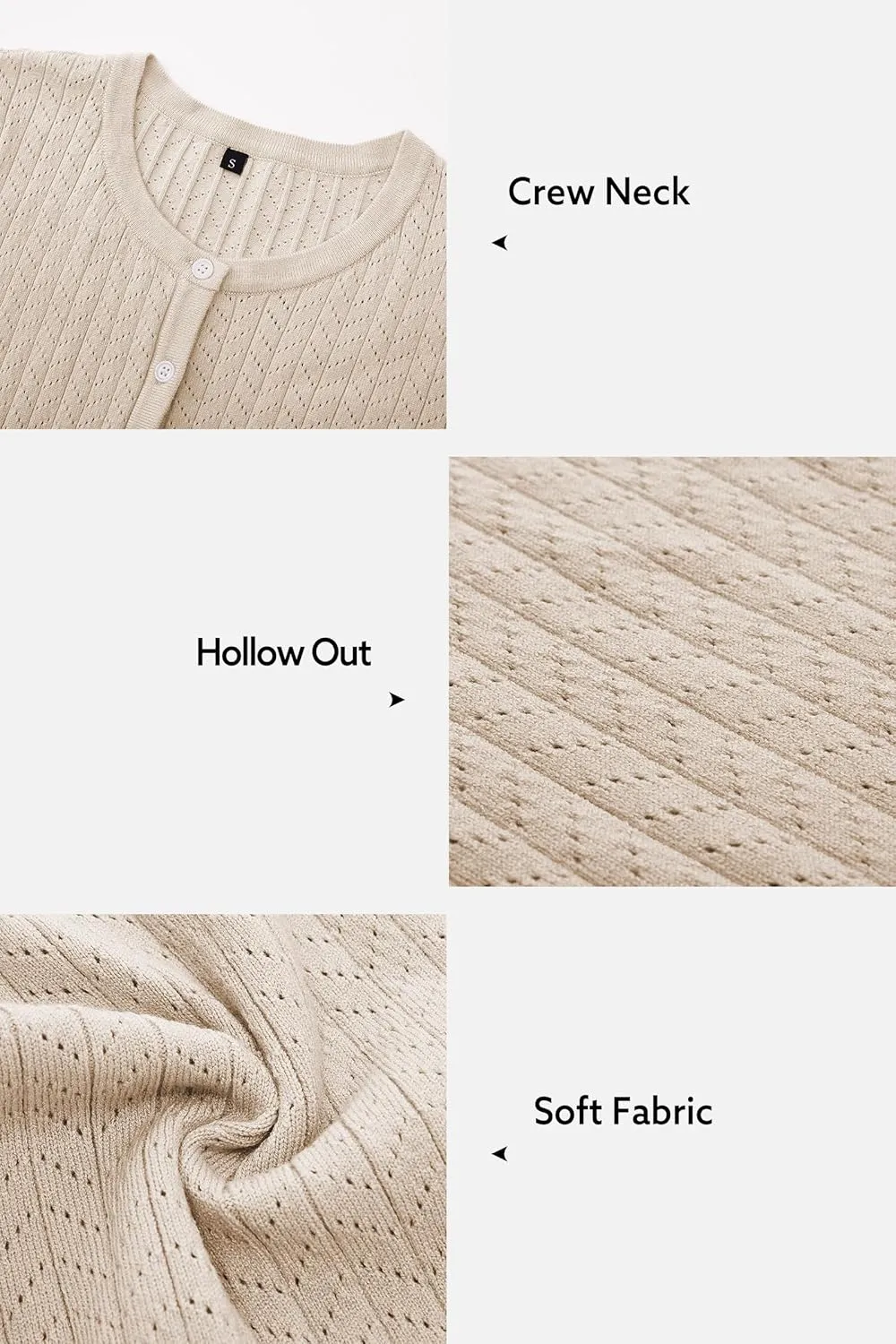 Newshows Womens Cropped Cardigan Sweaters 2025 Summer Lightweight Short Sleeve Bolero Shrug Hollow Out Button Down Tops