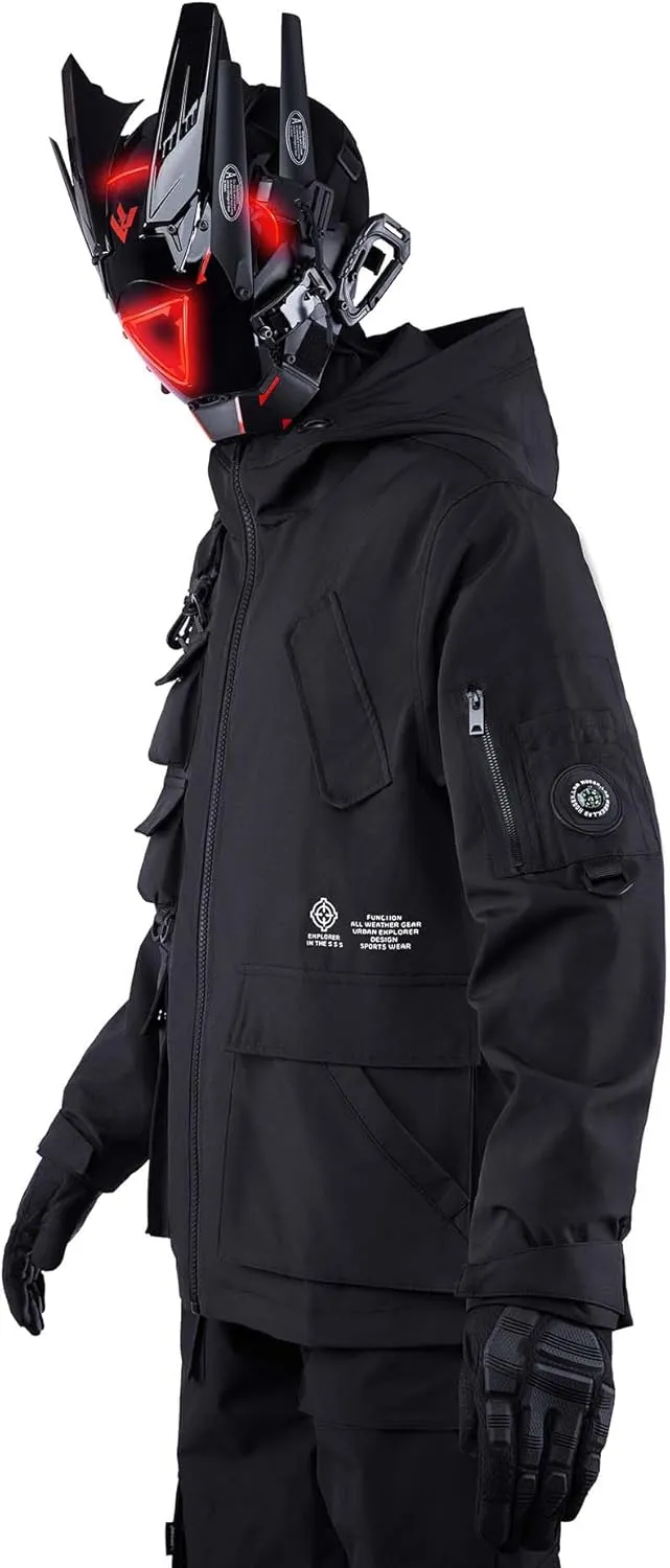 Niepce Inc Japanese Streetwear Zip Up Windbreaker Jackets for Men