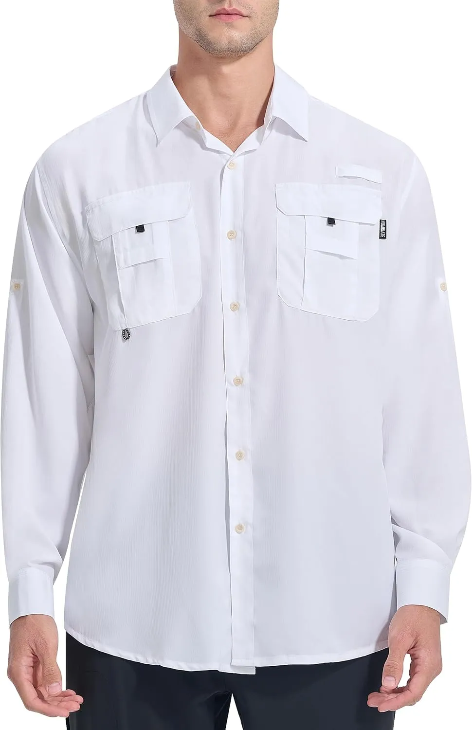NOMINATE Mens Long Sleeve Fishing Shirts UPF 50  UV Protection Sun Shirts Quick Drying Hiking Lightweight