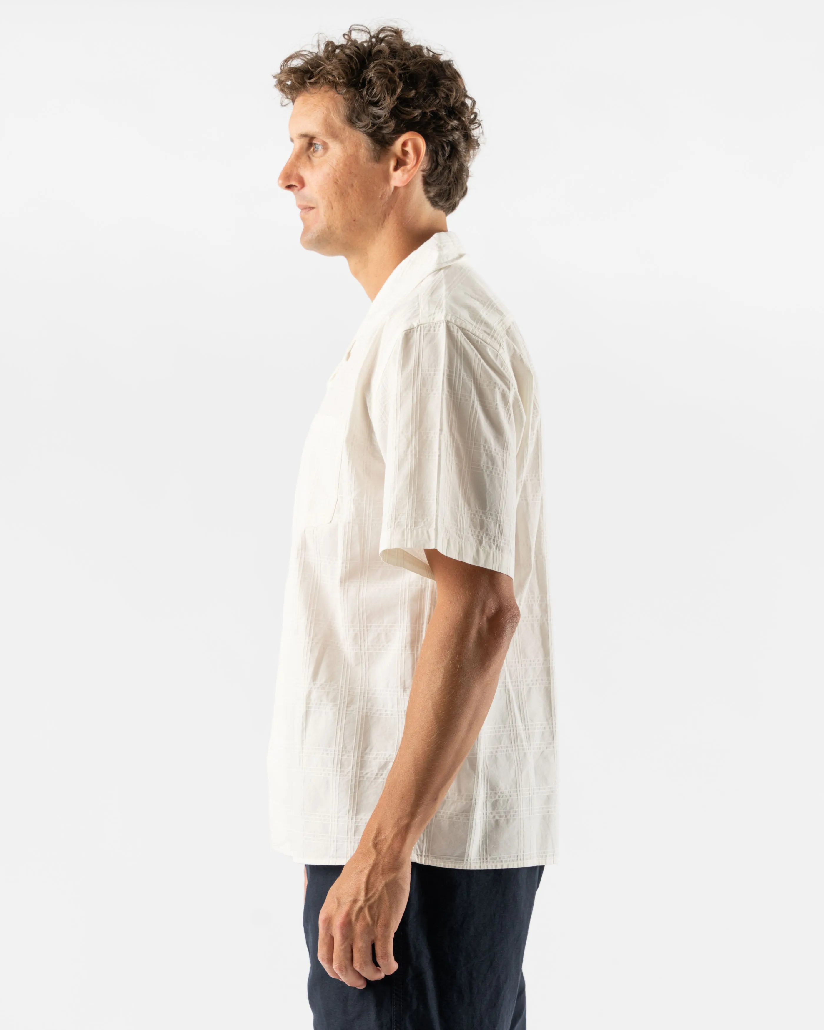 Norse Projects Carsten Relaxed Dobby Check Shirt in Ecru