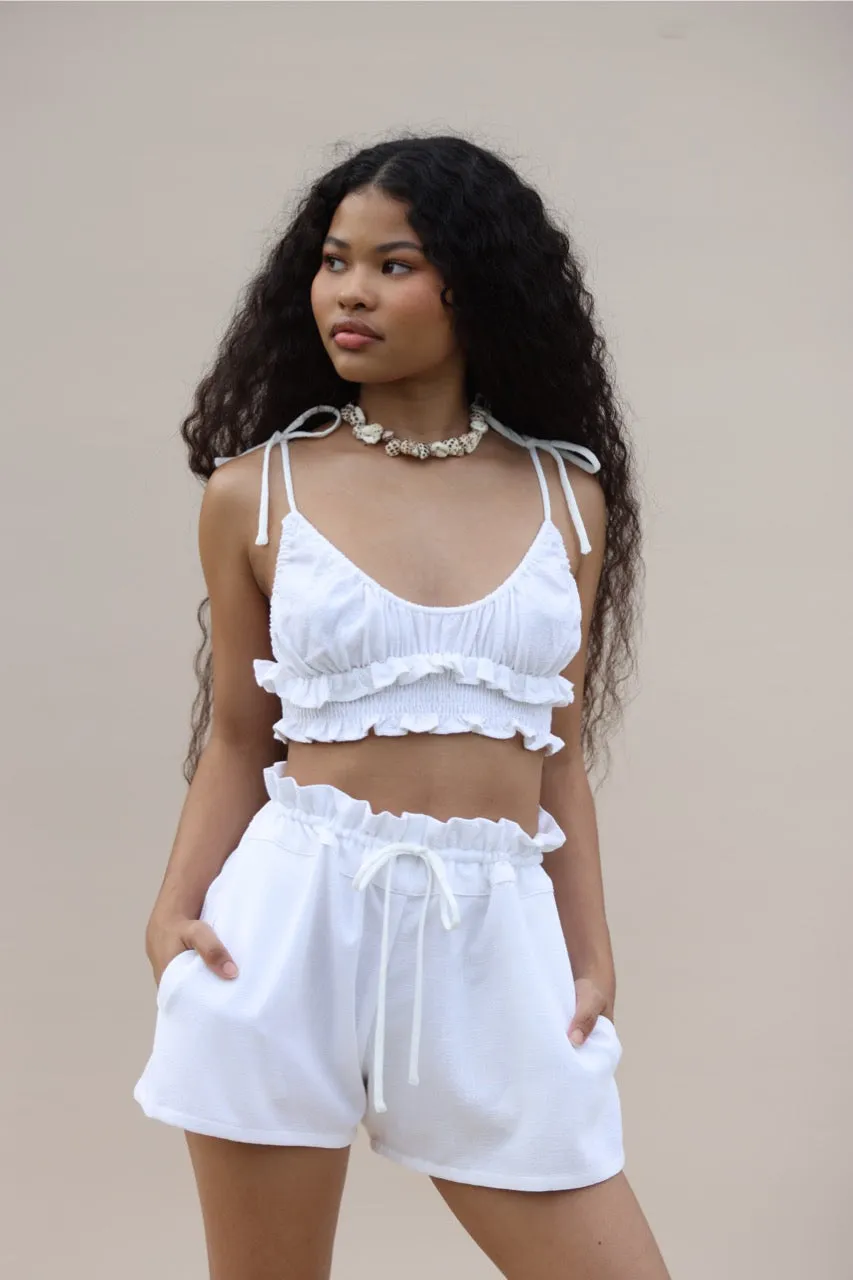 North Linen Ruffle Top