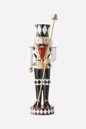 Nutcracker with Staff in Red & White 20''