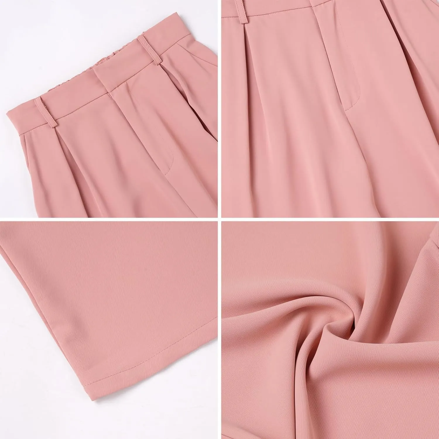 ODIZLI Women Casual Wide Leg Pants Elastic High Waist Dress Pants for Women Straight Trousers Pants