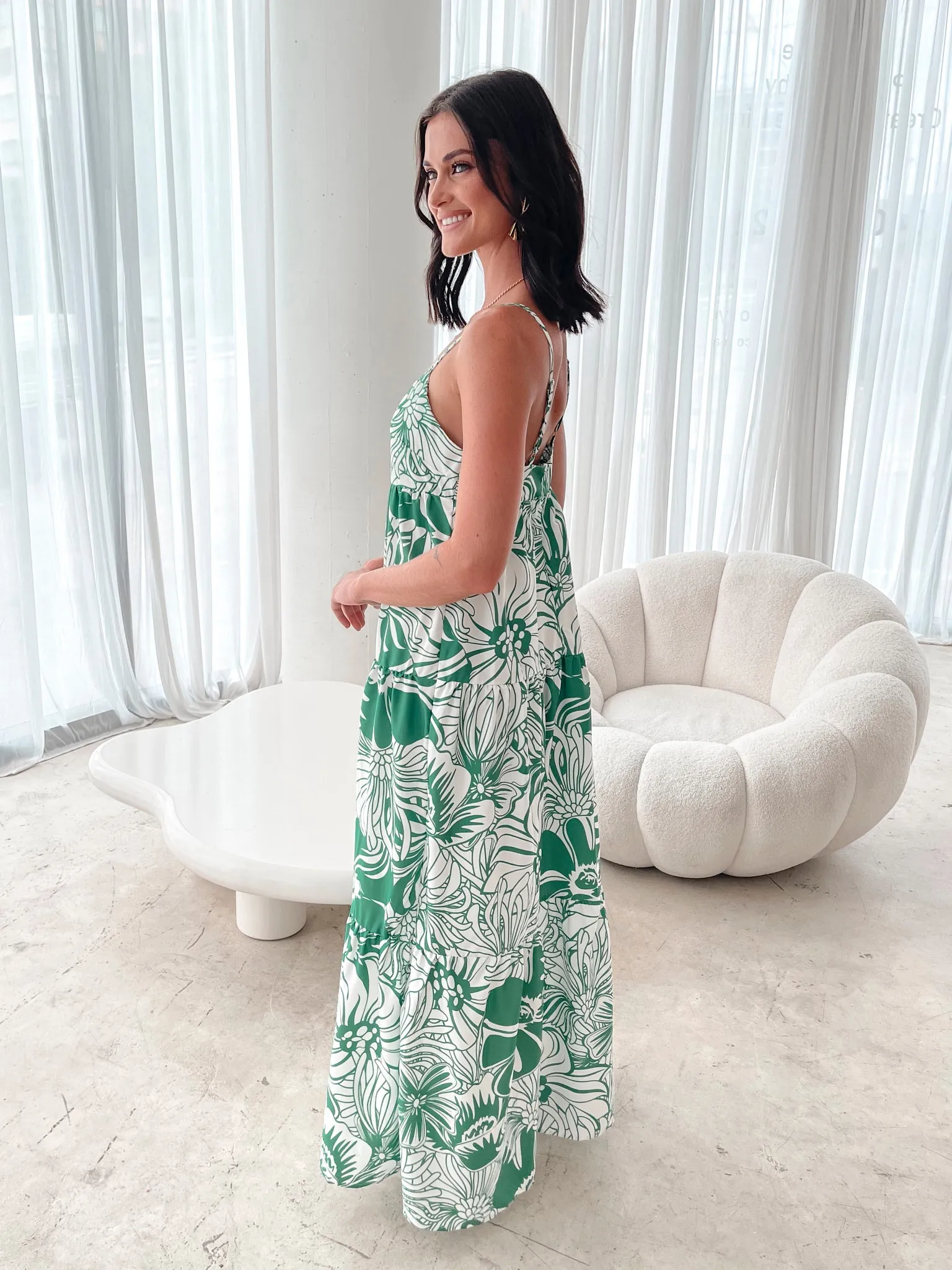 Oloria Dress - Green Floral