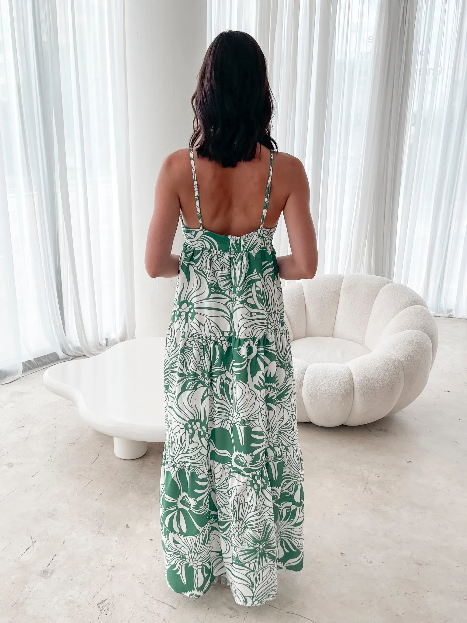 Oloria Dress - Green Floral