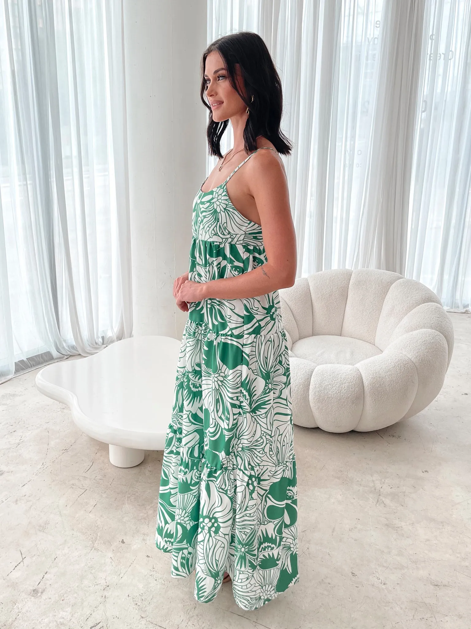 Oloria Dress - Green Floral