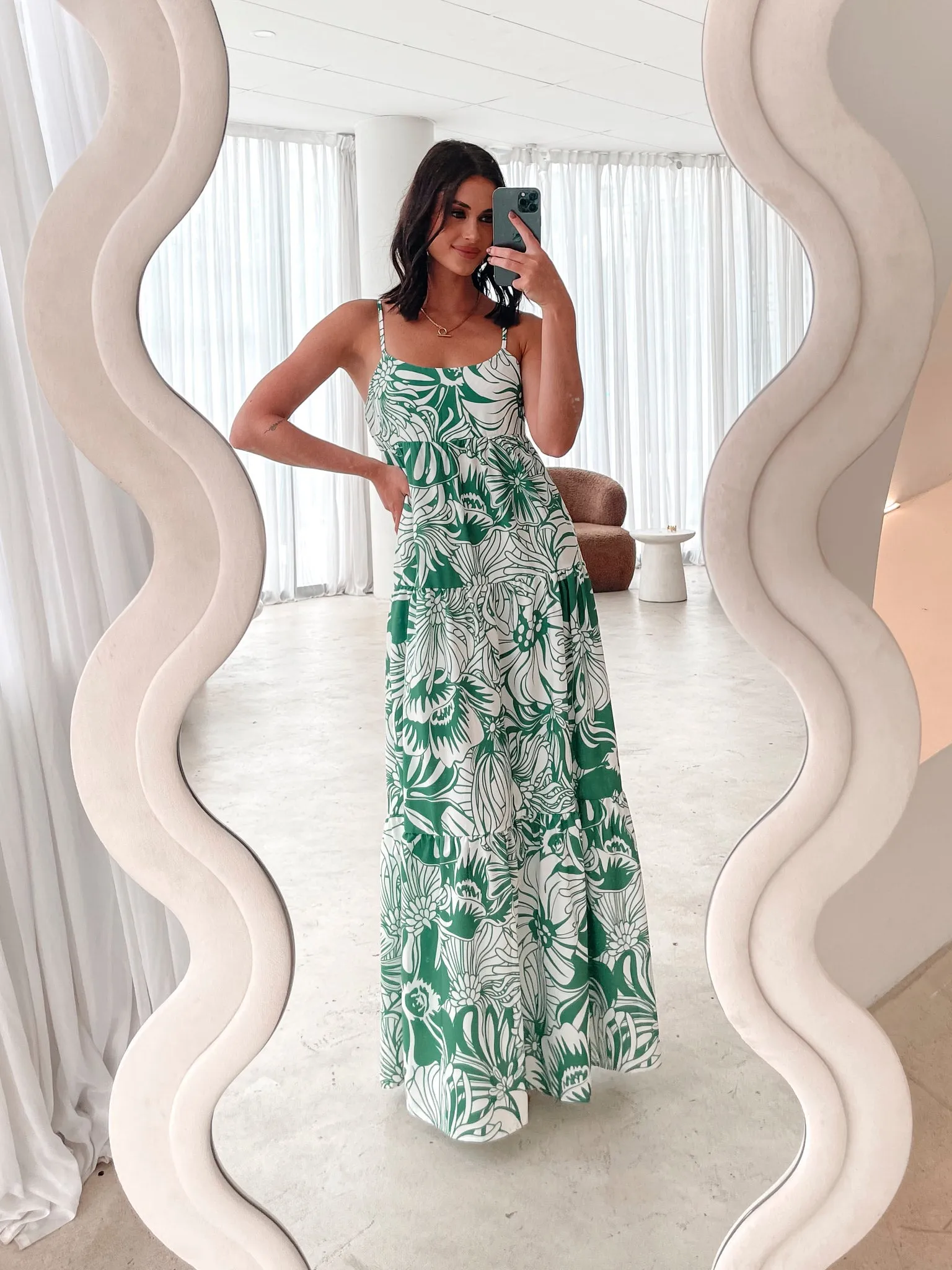 Oloria Dress - Green Floral