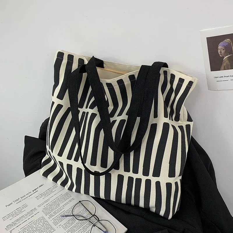Original Homemade Japanese Geometric Student Schoolbag Artsy