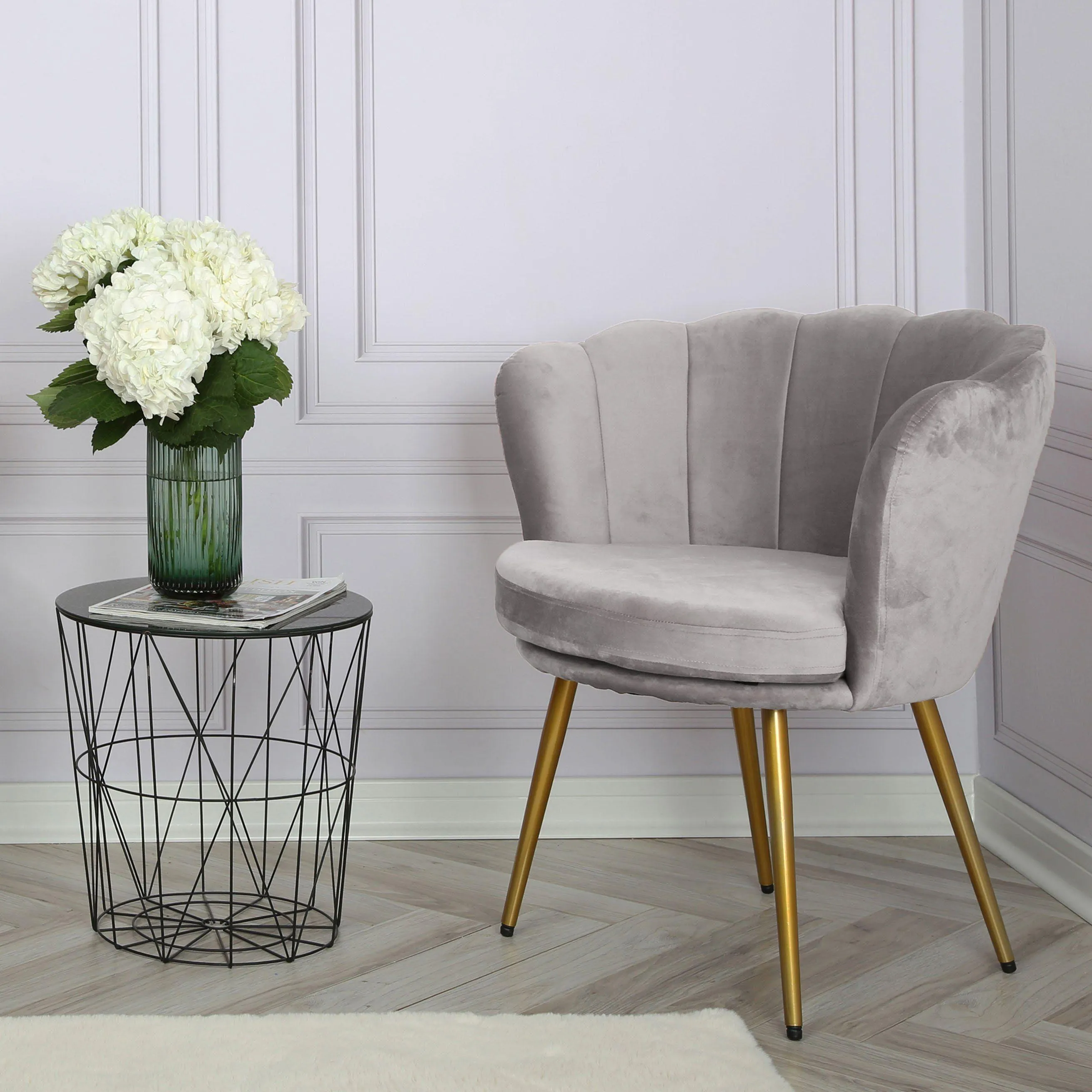 Outlet - Flora Accent Chair - Scalloped - Grey