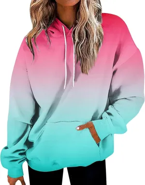 Oversized Hoodies for Women Drawstring Plus Size Graphic Hoodie Loose Fit Drop Shoulder Hooded Sweatshirts w/Pockets