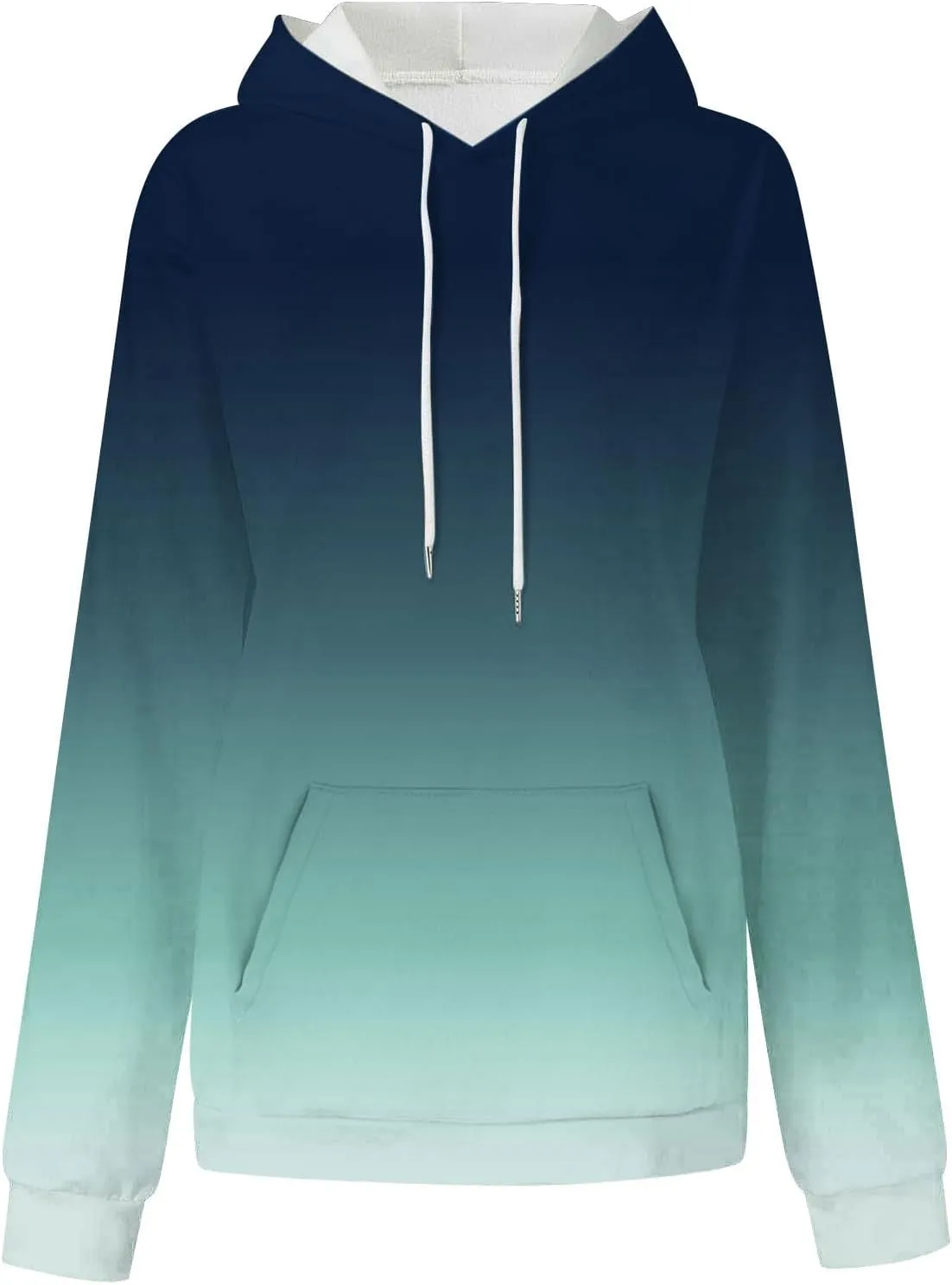Oversized Hoodies for Women Loose Fit Gradient Pullover Sweatshirt Casual Blouses with Pockets Trendy Preppy Clothes