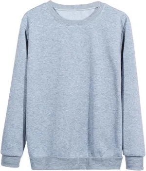 Oversized Sweatshirt for Women Long Sleeve Crewneck Sweatshirt Solid Color Casual Loose Sweatshirt Cute Pullover
