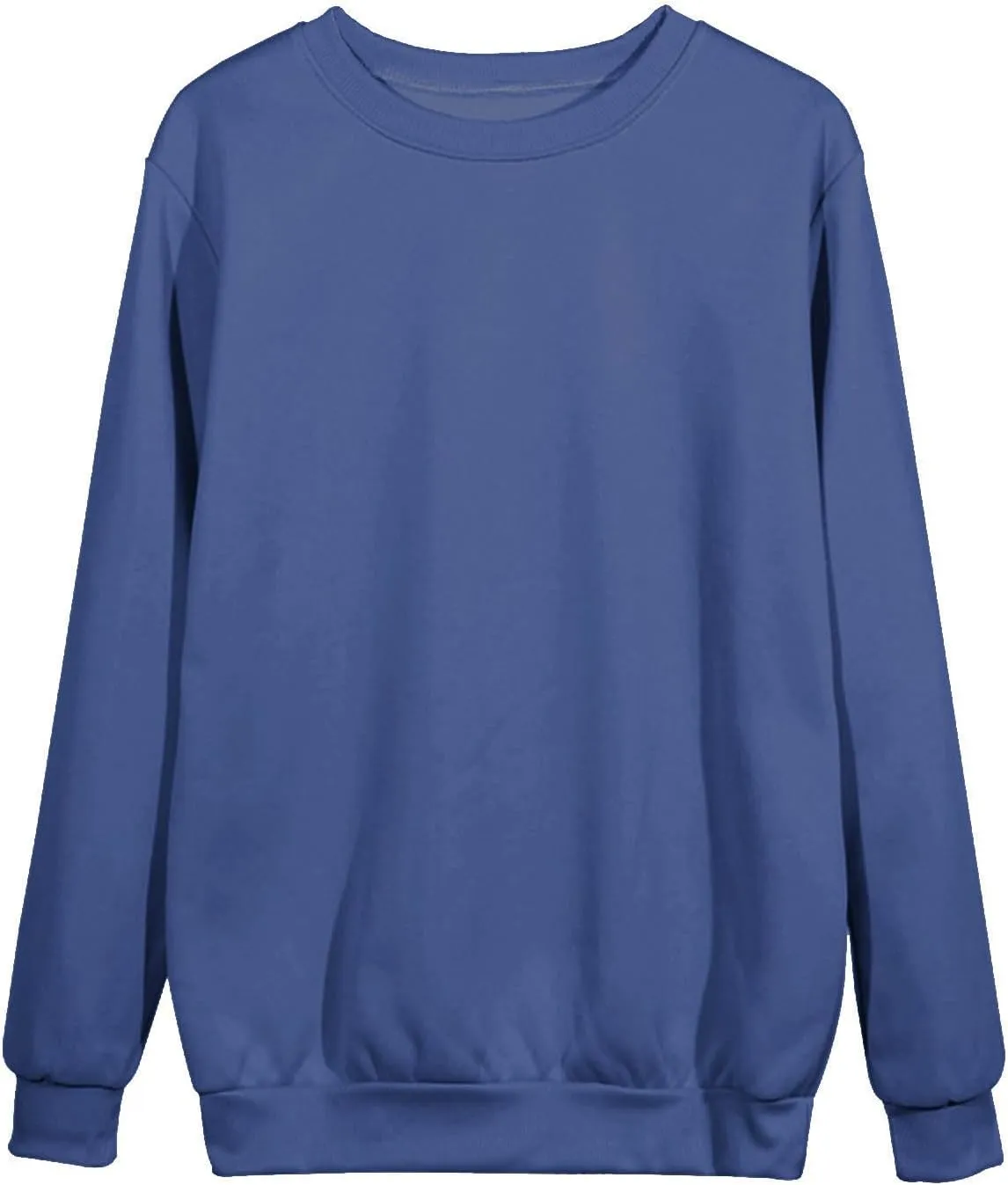 Oversized Sweatshirt for Women Long Sleeve Crewneck Sweatshirt Solid Color Casual Loose Sweatshirt Cute Pullover