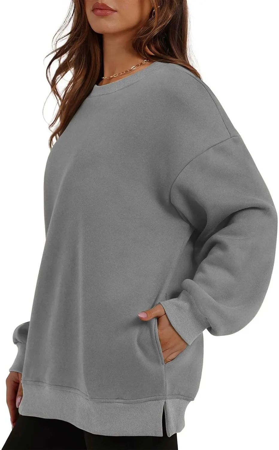 Oversized Sweatshirts for Women 2024 Trendy Long Sleeve Crewneck Tops Fall Sweaters Pullover Sweatshirt with Pockets