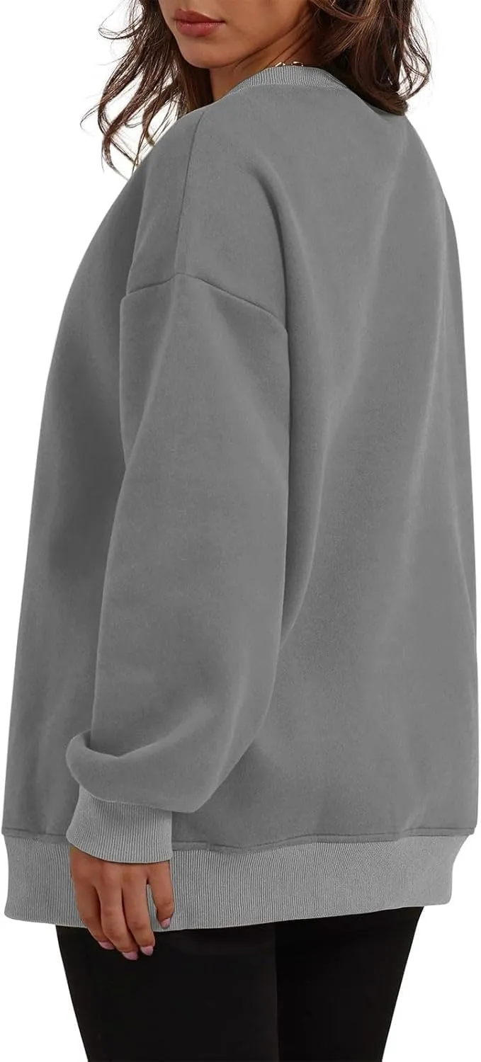 Oversized Sweatshirts for Women 2024 Trendy Long Sleeve Crewneck Tops Fall Sweaters Pullover Sweatshirt with Pockets
