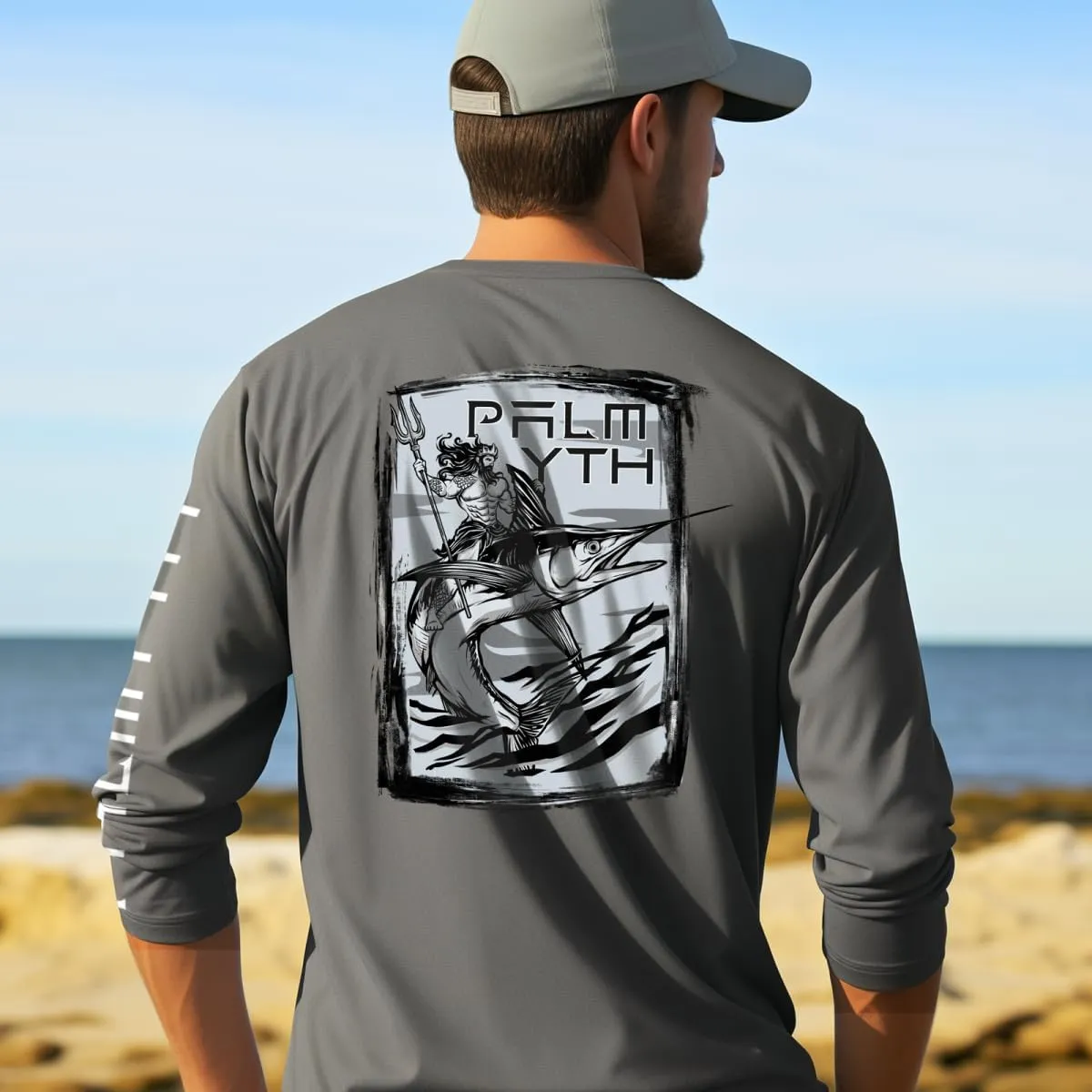 Palmyth Fishing Shirts for Men Long Sleeve Sun Protection Shirts UV UPF 50  T-Shirt Quick Dry