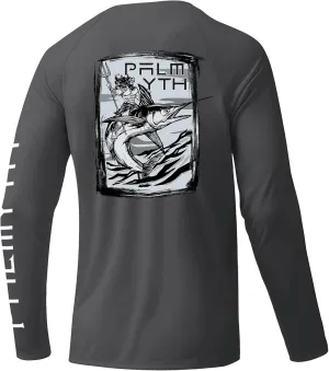 Palmyth Fishing Shirts for Men Long Sleeve Sun Protection Shirts UV UPF 50  T-Shirt Quick Dry