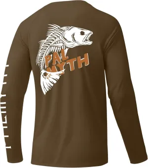 Palmyth Mens Fishing Shirts Sun Protection T-Shirts UV UPF 50  Long Sleeve Rash Guard Tee