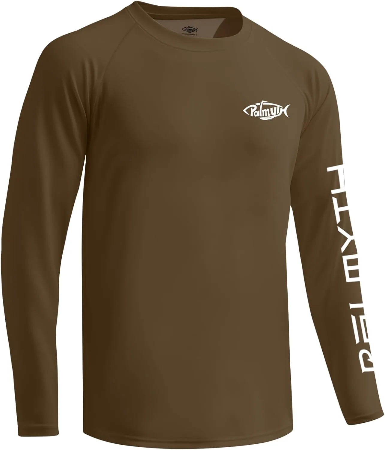 Palmyth Mens Fishing Shirts Sun Protection T-Shirts UV UPF 50  Long Sleeve Rash Guard Tee