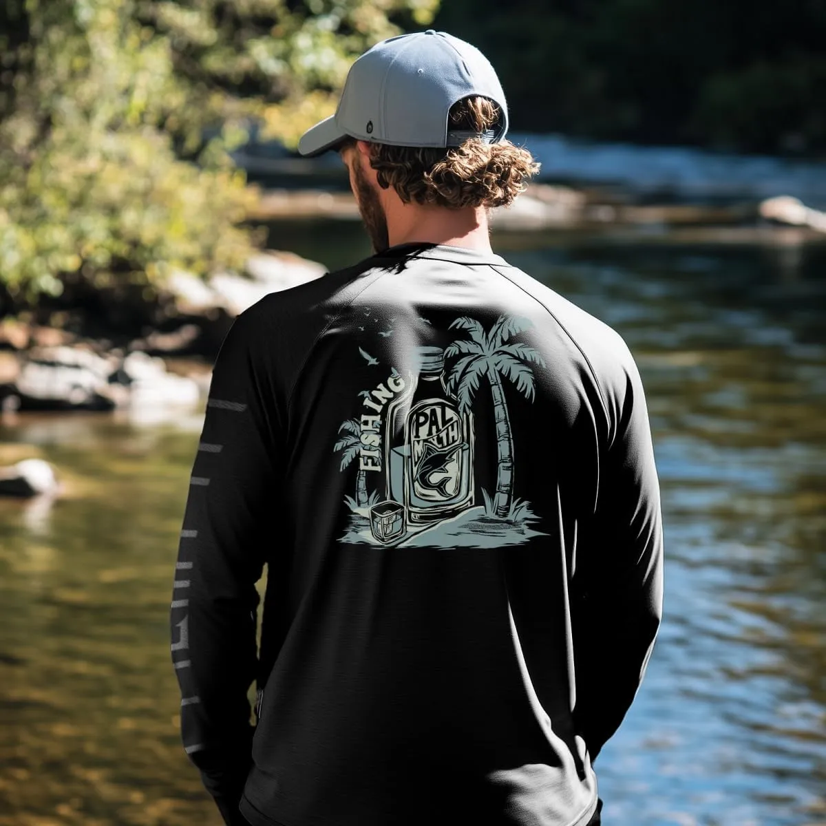 Palmyth Mens Fishing Shirts Sun Protection T-Shirts UV UPF 50  Long Sleeve Rash Guard Tee