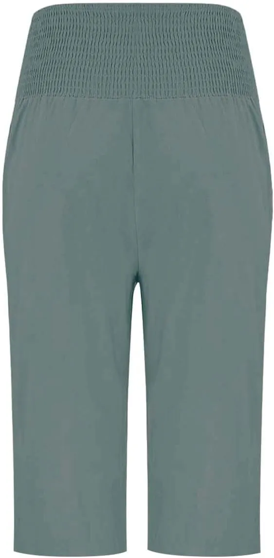 Pants for Women, Capri Pants Tummy Control with Pockets High Waist Wide