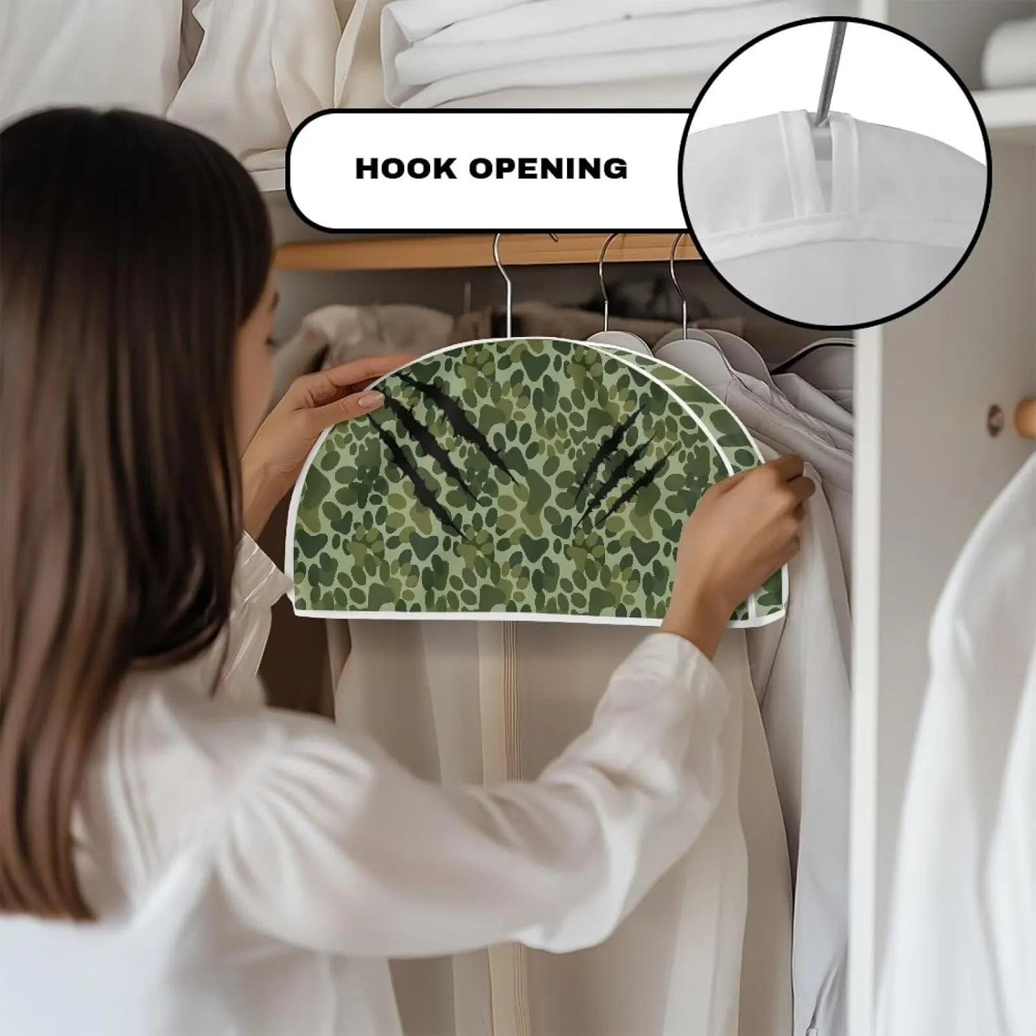 Paw Print Garment Bags for Travel for Women 24x12x2 In Foldable Travel Garment Bags for Hanging Clothes Hotel Home Decor