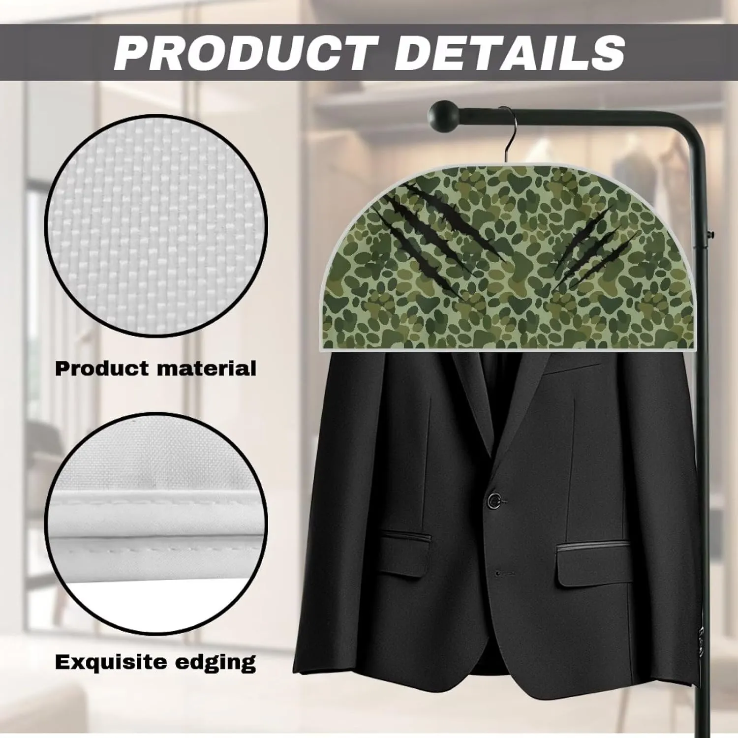 Paw Print Garment Bags for Travel for Women 24x12x2 In Foldable Travel Garment Bags for Hanging Clothes Hotel Home Decor
